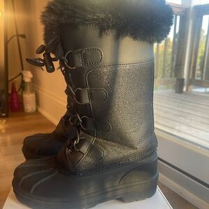 Cat & Jack Black Kids Snow Boots
